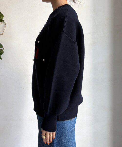 DouDou(ドゥドゥ)の「【WEB限定】パールロゴニットトップス(ニット/セーター・レディース・ネイビー/ブラック/アイボリー・FREE)」の15枚目の写真