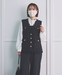 Sirin（シリン）の「【人気インフルエンサー cahoさんコラボ】 ファニーツイードフリンジジレ（ベスト）」