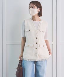 Sirin（シリン）の「【人気インフルエンサー cahoさんコラボ】 ファニーツイードフリンジジレ（ベスト）」