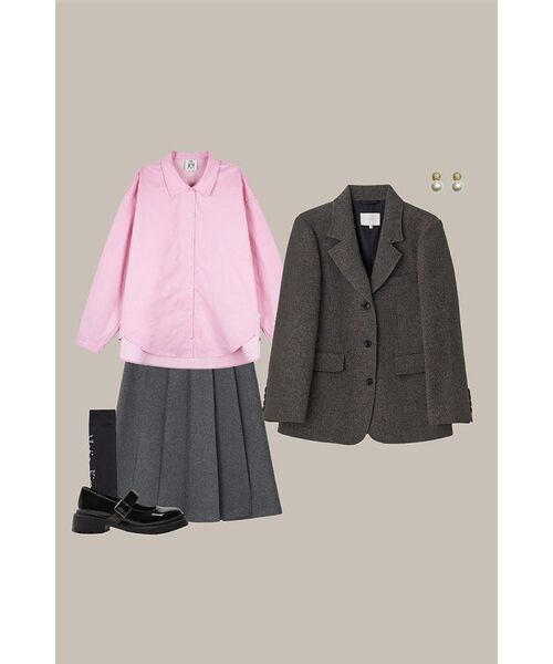 LINGSEOUL(リングソウル)の「wool pintuck skirt-gray(スカート・レディース・その他・SMALL/MEDIUM)」の3枚目の写真