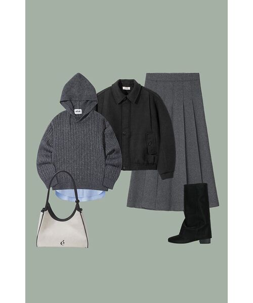 LINGSEOUL(リングソウル)の「wool pintuck skirt-gray(スカート・レディース・その他・SMALL/MEDIUM)」の4枚目の写真