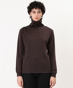モックネックロングスリーブTシャツ