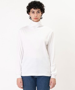 モックネックロングスリーブTシャツ