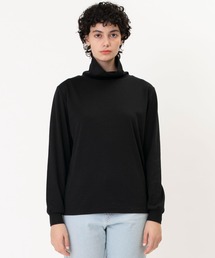 モックネックロングスリーブTシャツ