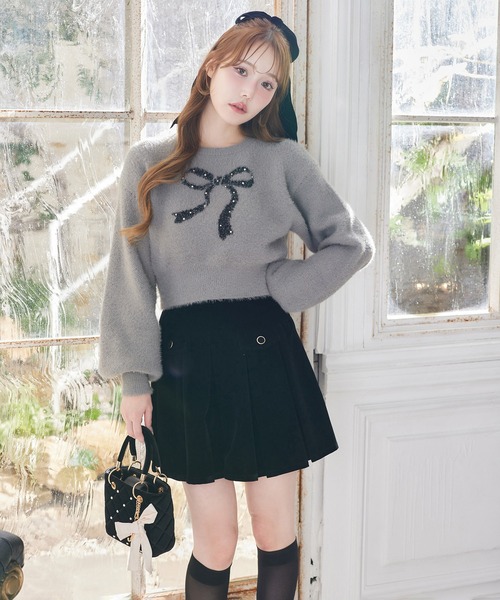 one after another NICE CLAUP（ワンアフターアナザーナイスクラップ）の「アソートシャギーニット（ニット/セーター・レディース・ブラック/オフホワイト/グレー/ベージュ・FREE）」の20枚目の写真