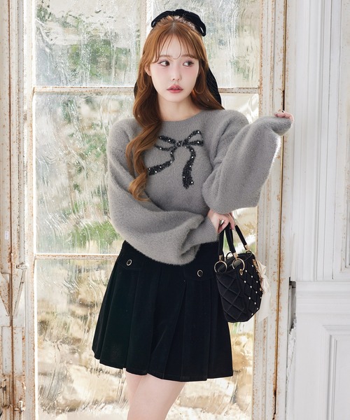 one after another NICE CLAUP（ワンアフターアナザーナイスクラップ）の「アソートシャギーニット（ニット/セーター・レディース・ブラック/オフホワイト/グレー/ベージュ・FREE）」の19枚目の写真