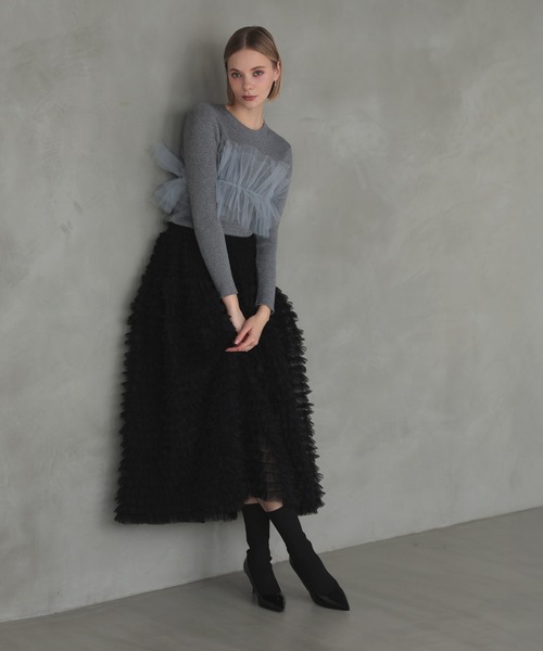 セール】ボリュームチュールロングスカート（スカート）｜MERAKI