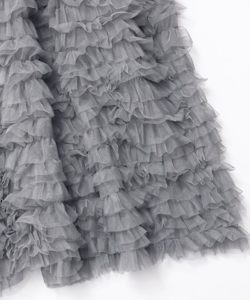 MERAKI（メラキ）の「ボリュームチュールロングスカート（スカート・レディース・ホワイト/グレー/ブラック・FREE）」の6枚目の写真