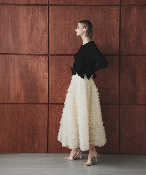 MERAKI（メラキ）の「ボリュームチュールロングスカート（スカート・レディース・ホワイト/グレー/ブラック・FREE）」の11枚目の写真