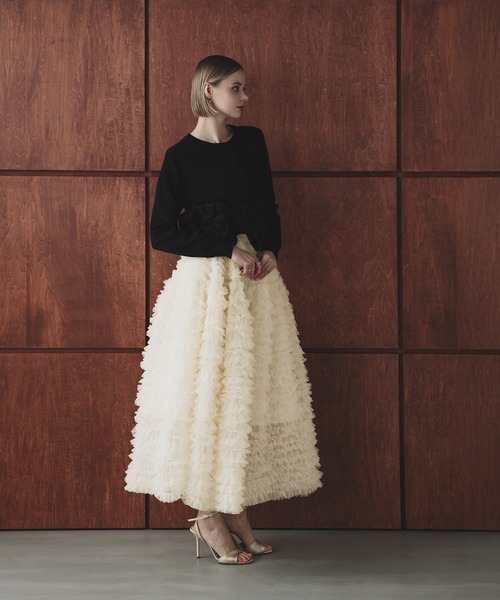 MERAKI（メラキ）の「ボリュームチュールロングスカート（スカート・レディース・ホワイト/グレー/ブラック・FREE）」の12枚目の写真