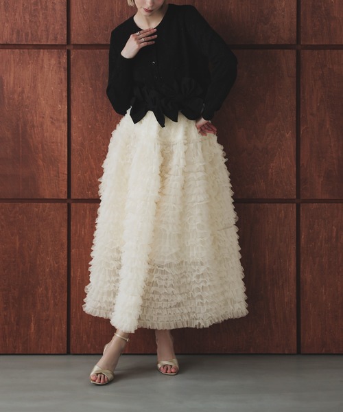 MERAKI（メラキ）の「ボリュームチュールロングスカート（スカート・レディース・ホワイト/グレー/ブラック・FREE）」の13枚目の写真