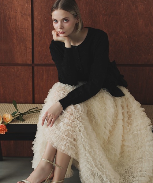 MERAKI（メラキ）の「ボリュームチュールロングスカート（スカート・レディース・ホワイト/グレー/ブラック・FREE）」の15枚目の写真