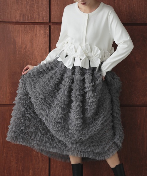 MERAKI（メラキ）の「ボリュームチュールロングスカート（スカート・レディース・ホワイト/グレー/ブラック・FREE）」の20枚目の写真