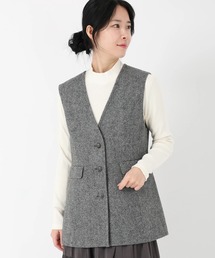 STRAWBERRY-FIELDS | ホームスパンラメツイード_Vネックジレ(その他アウター)