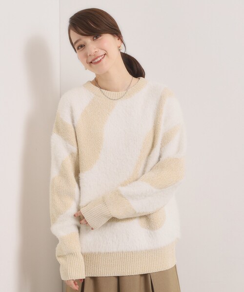 ITS'DEMO(イッツデモ)の「【手洗い可】モール×シャギーニット(ニット/セーター・レディース・ベビーピンク/ライトベージュ/ブルー・00)」の2枚目の写真