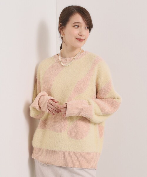 ITS'DEMO(イッツデモ)の「【手洗い可】モール×シャギーニット(ニット/セーター・レディース・ベビーピンク/ライトベージュ/ブルー・00)」の6枚目の写真