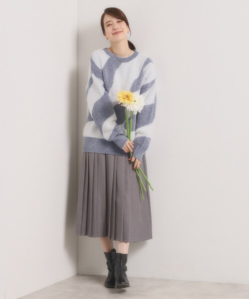 ITS'DEMO(イッツデモ)の「【手洗い可】モール×シャギーニット(ニット/セーター・レディース・ベビーピンク/ライトベージュ/ブルー・00)」の12枚目の写真