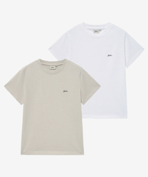 [2PACK]ウーマンズスネルロゴ半袖Tシャツ_ホワイト/ワームグレー
