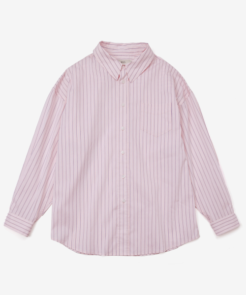 YALE(イェール)の「ウィメンズルーズフィットマルチストライプシャツ_ピンク(シャツ/ブラウス・レディース・その他・SMALL/MEDIUM)」の1枚目の写真