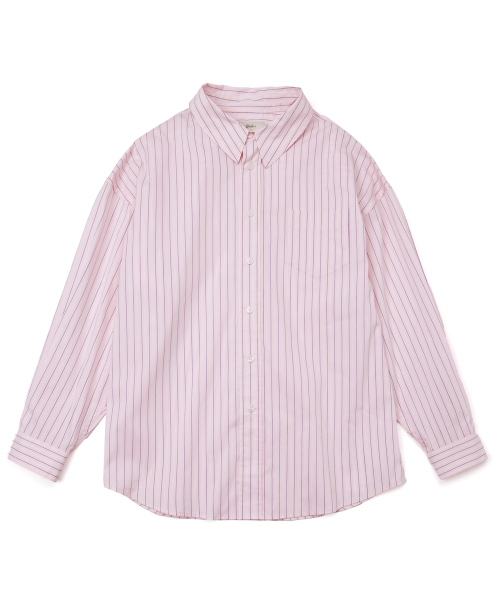 YALE(イェール)の「ウィメンズルーズフィットマルチストライプシャツ_ピンク(シャツ/ブラウス・レディース・その他・SMALL/MEDIUM)」の2枚目の写真