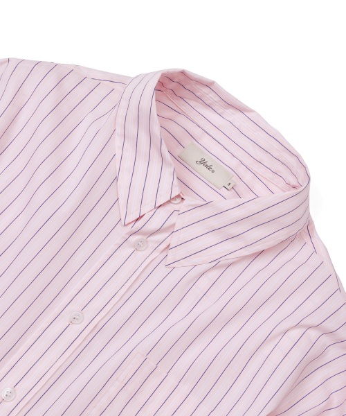 YALE(イェール)の「ウィメンズルーズフィットマルチストライプシャツ_ピンク(シャツ/ブラウス・レディース・その他・SMALL/MEDIUM)」の4枚目の写真