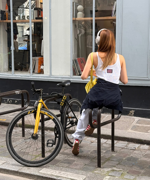 MENASOO（ミナス）の「Track Logo Waffle Jogger Pants_White Melange（スウェットパンツ・レディース・ホワイト・F）」の4枚目の写真