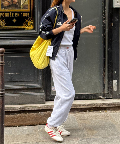 MENASOO（ミナス）の「Track Logo Waffle Jogger Pants_White Melange（スウェットパンツ・レディース・ホワイト・F）」の5枚目の写真