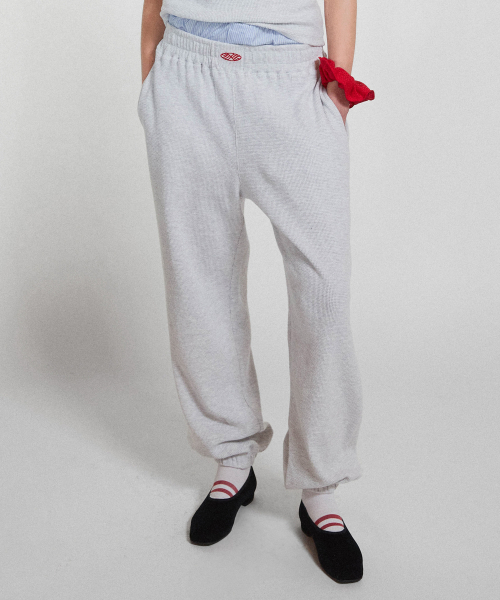 MENASOO（ミナス）の「Track Logo Waffle Jogger Pants_White Melange（スウェットパンツ・レディース・ホワイト・F）」の9枚目の写真
