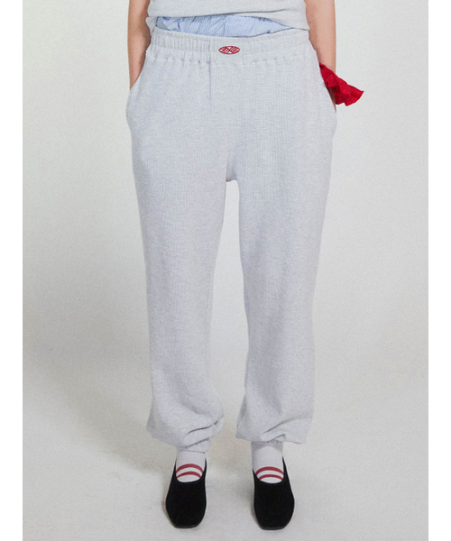 MENASOO（ミナス）の「Track Logo Waffle Jogger Pants_White Melange（スウェットパンツ・レディース・ホワイト・F）」の10枚目の写真