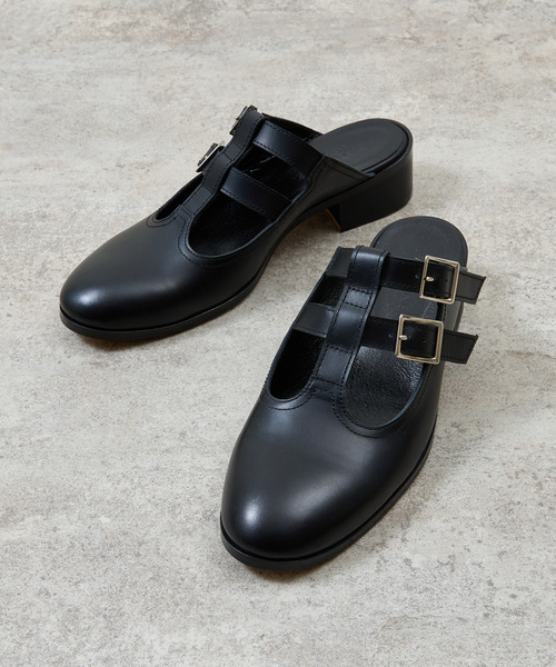 And A（アンドエー）の「PADRONE パドローネ / W STRAP SLIP-ON ダブルストラップスリッポンミュールシューズ / PU8394-2110（ドレスシューズ・メンズ・ブラック・42/41/40）」の5枚目の写真
