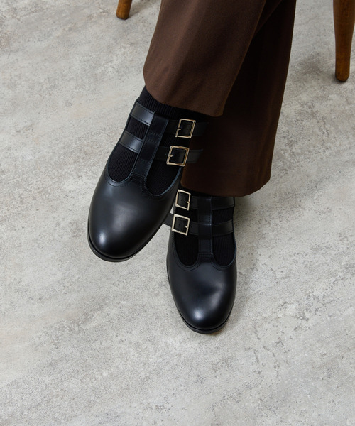 And A（アンドエー）の「PADRONE パドローネ / W STRAP SLIP-ON ダブルストラップスリッポンミュールシューズ / PU8394-2110（ドレスシューズ・メンズ・ブラック・42/41/40）」の19枚目の写真