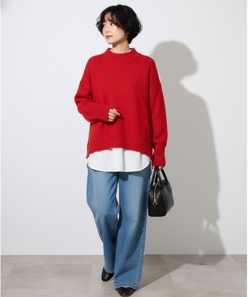 Muscat(マスカット)の「モヘアタッチ ルーズニットプルオーバー(ニット/セーター・レディース・レッド/ブラウン/チャコールグレー・F)」の13枚目の写真