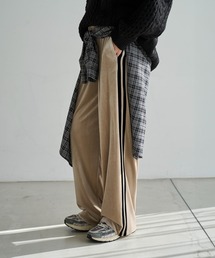 meilmada | サイドラインベロアトラックパンツ(スラックス)