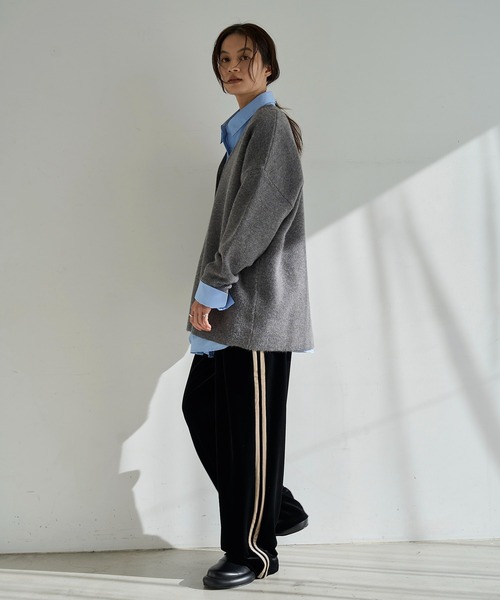 meilmada（メイルマダ）の「サイドラインベロアトラックパンツ（スラックス・レディース・ブラック/ベージュ・FREE）」の9枚目の写真