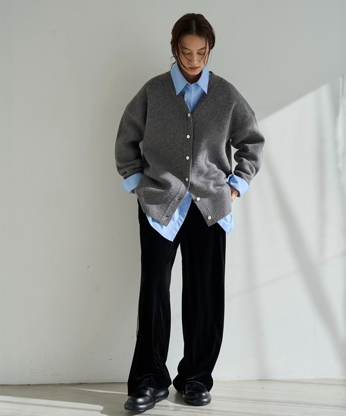 meilmada（メイルマダ）の「サイドラインベロアトラックパンツ（スラックス・レディース・ブラック/ベージュ・FREE）」の8枚目の写真