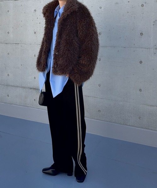 meilmada（メイルマダ）の「サイドラインベロアトラックパンツ（スラックス・レディース・ブラック/ベージュ・FREE）」の14枚目の写真