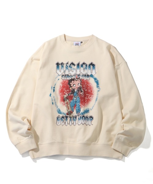 VISION STREET WEAR(ヴィジョンストリートウェア)の「【VISION STREET WEAR/ヴィジョンストリートウェア】×【BETTY BOOP/べティブ-プ】メタルロゴ スケーター クルーネック スウェット トレーナー(スウェット・メンズ・ライトグレー/チャコールグレー/オフホワイト・LL/M/L)」の16枚目の写真