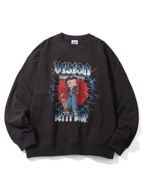 VISION STREET WEAR(ヴィジョンストリートウェア)の「【VISION STREET WEAR/ヴィジョンストリートウェア】×【BETTY BOOP/べティブ-プ】メタルロゴ スケーター クルーネック スウェット トレーナー(スウェット・メンズ・ライトグレー/チャコールグレー/オフホワイト・LL/M/L)」の17枚目の写真