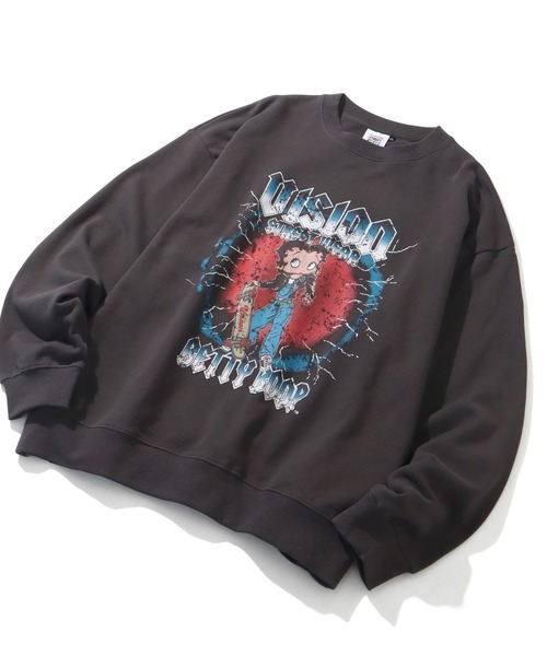 VISION STREET WEAR(ヴィジョンストリートウェア)の「【VISION STREET WEAR/ヴィジョンストリートウェア】×【BETTY BOOP/べティブ-プ】メタルロゴ スケーター クルーネック スウェット トレーナー(スウェット・メンズ・ライトグレー/チャコールグレー/オフホワイト・LL/M/L)」の19枚目の写真