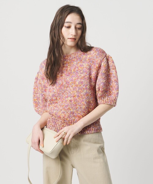ミックスカラー ハーフスリーブニット（ニット/セーター）｜UNITED