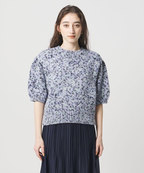 ミックスカラー ハーフスリーブニット（ニット/セーター）｜UNITED