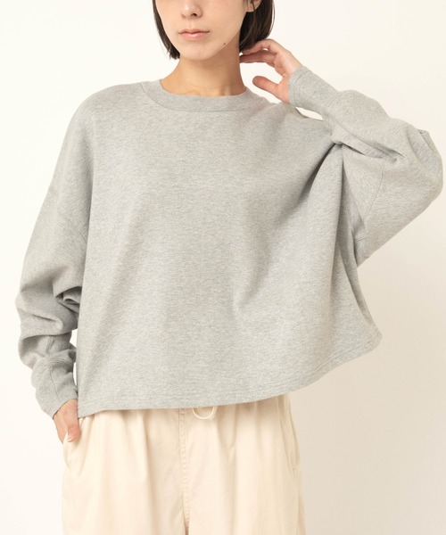 RNA-N(アールエヌエーエヌ)の「M2595 スラブスムースショート丈プルオーバー(Tシャツ/カットソー・レディース・杢グレー/キナリ/ミント・FREE)」の1枚目の写真