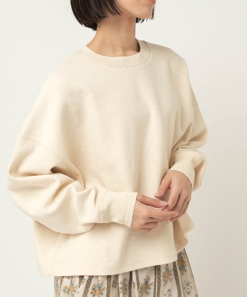 RNA-N(アールエヌエーエヌ)の「M2595 スラブスムースショート丈プルオーバー(Tシャツ/カットソー・レディース・杢グレー/キナリ/ミント・FREE)」の2枚目の写真