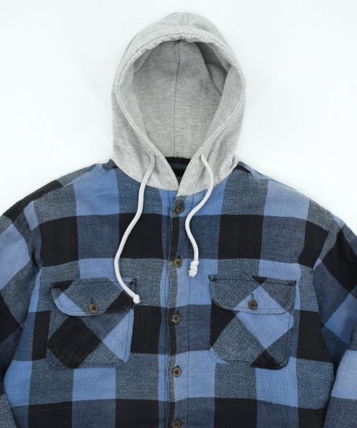 VINTAGE(ヴィンテージ)の「【USED】Y2K CANYON GUIDE フード付き キルティングライナー フランネルシャツ(シャツ/ブラウス・メンズ・ブルー・LARGE)」の10枚目の写真