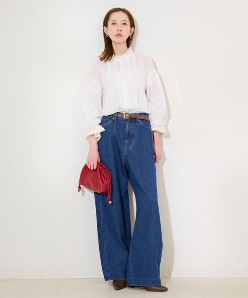 SLOBE IENA（スローブイエナ）の「《追加》SLOBE 3WAY スムース巾着バッグ（クラッチバッグ・レディース・レッド/ベージュ系その他/ブラック/ブラウン・FREE）」の21枚目の写真