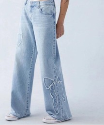 ＆soiree（アンドソワレ）の「リボンモチーフフリンジデニムパンツ（デニムパンツ）」