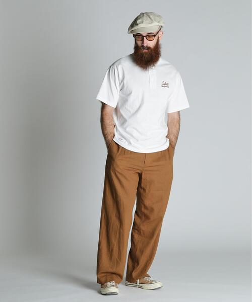schott(ショット)の「Schott/ショット/ROPE HENLEY T-SHIRT/ロープヘンリー Tシャツ(Tシャツ/カットソー・メンズ・ホワイト/ベージュ/ブラック・M/L/XL/2XL)」の17枚目の写真