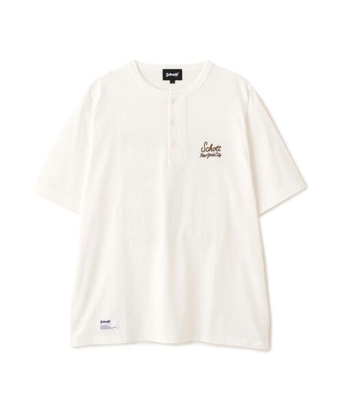 schott(ショット)の「Schott/ショット/ROPE HENLEY T-SHIRT/ロープヘンリー Tシャツ(Tシャツ/カットソー・メンズ・ホワイト/ベージュ/ブラック・M/L/XL/2XL)」の16枚目の写真