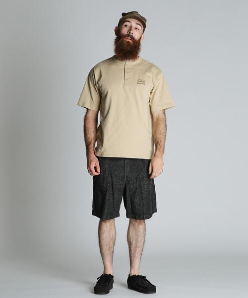 schott(ショット)の「Schott/ショット/ROPE HENLEY T-SHIRT/ロープヘンリー Tシャツ(Tシャツ/カットソー・メンズ・ホワイト/ベージュ/ブラック・M/L/XL/2XL)」の10枚目の写真