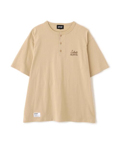 schott(ショット)の「Schott/ショット/ROPE HENLEY T-SHIRT/ロープヘンリー Tシャツ(Tシャツ/カットソー・メンズ・ホワイト/ベージュ/ブラック・M/L/XL/2XL)」の9枚目の写真